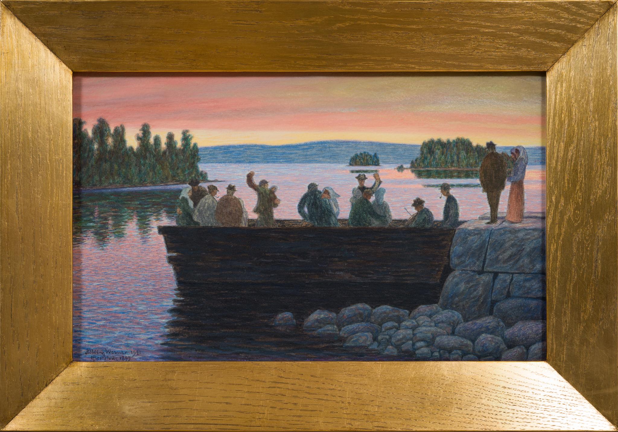 Magica danza estiva al tramonto - Acquerello di Hilding Werner (1921) in vendita 8