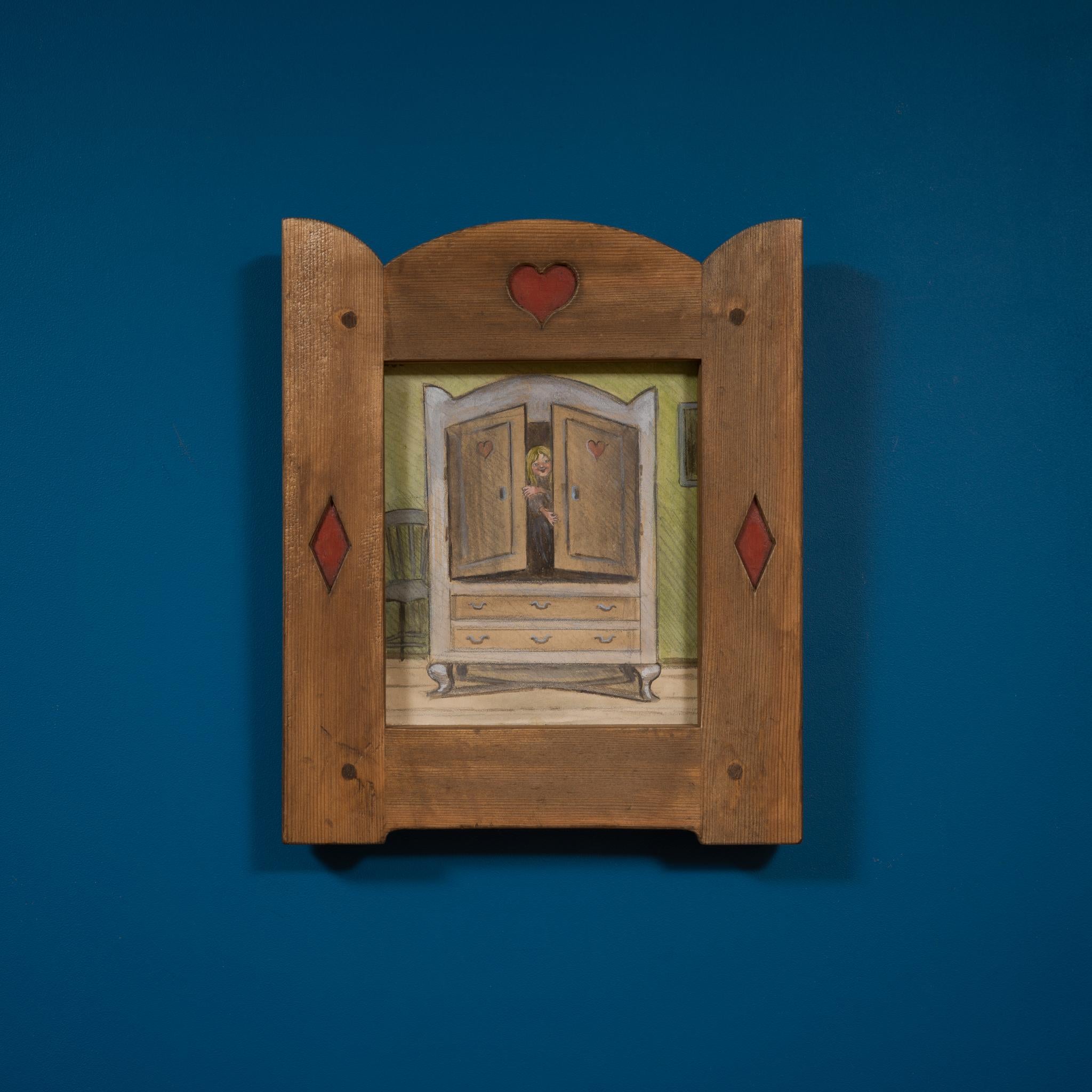 Peekaboo! Arosenius’ Playful Watercolor Treasure from 1905 - Art by Ivar Arosenius