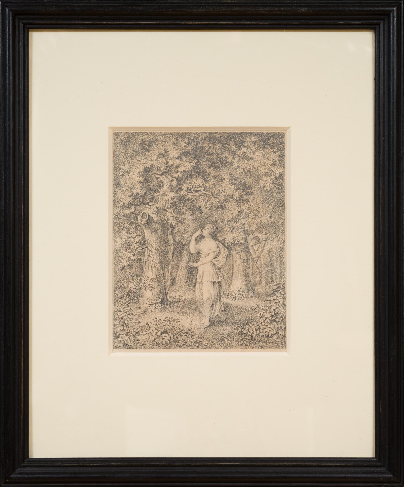 Original pencil Drawing Depicting Apollo and Daphne From 1807 For Sale 2
