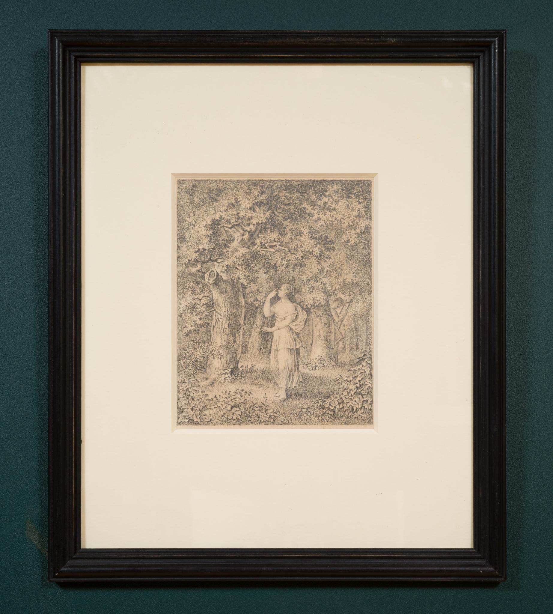 Original pencil Drawing Depicting Apollo and Daphne From 1807 For Sale 1