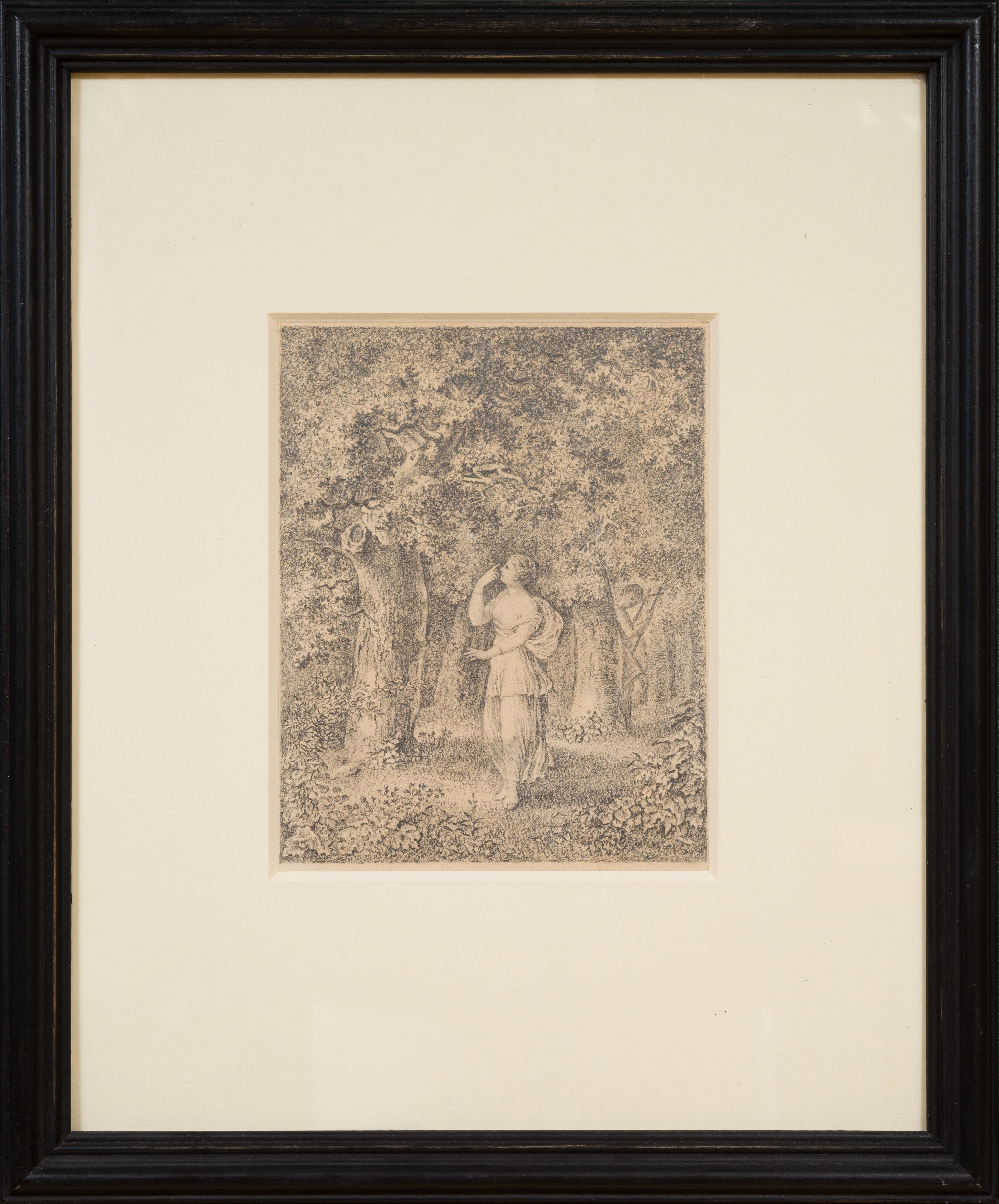 Original pencil Drawing Depicting Apollo and Daphne From 1807 For Sale 3