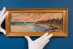 Scandinavian Sunset Watercolor from 1897