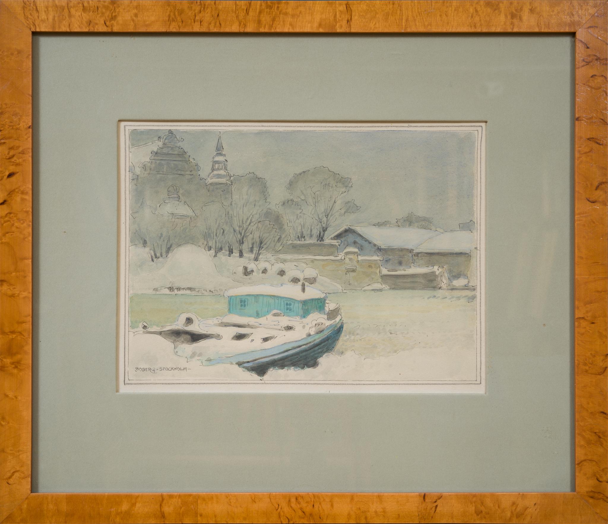 View from Strandvägen towards Djurgården, Stockholm - Realist Art by Ferdinand Boberg