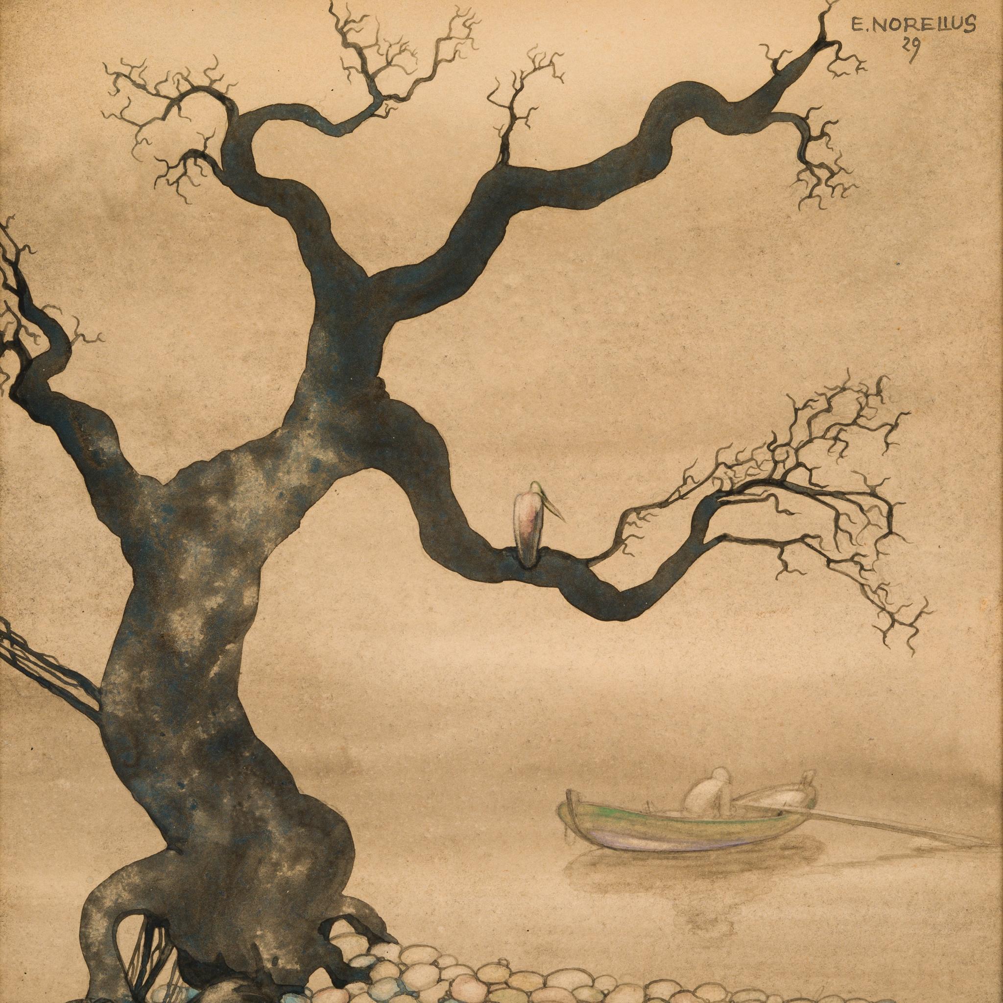 The Row dans un paysage inquiétant, 1929 en vente 2