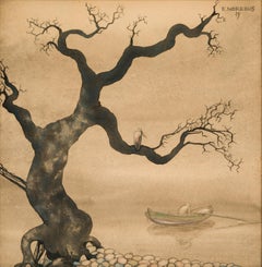 Rowing Figure in an Eerie Landscape, 1929