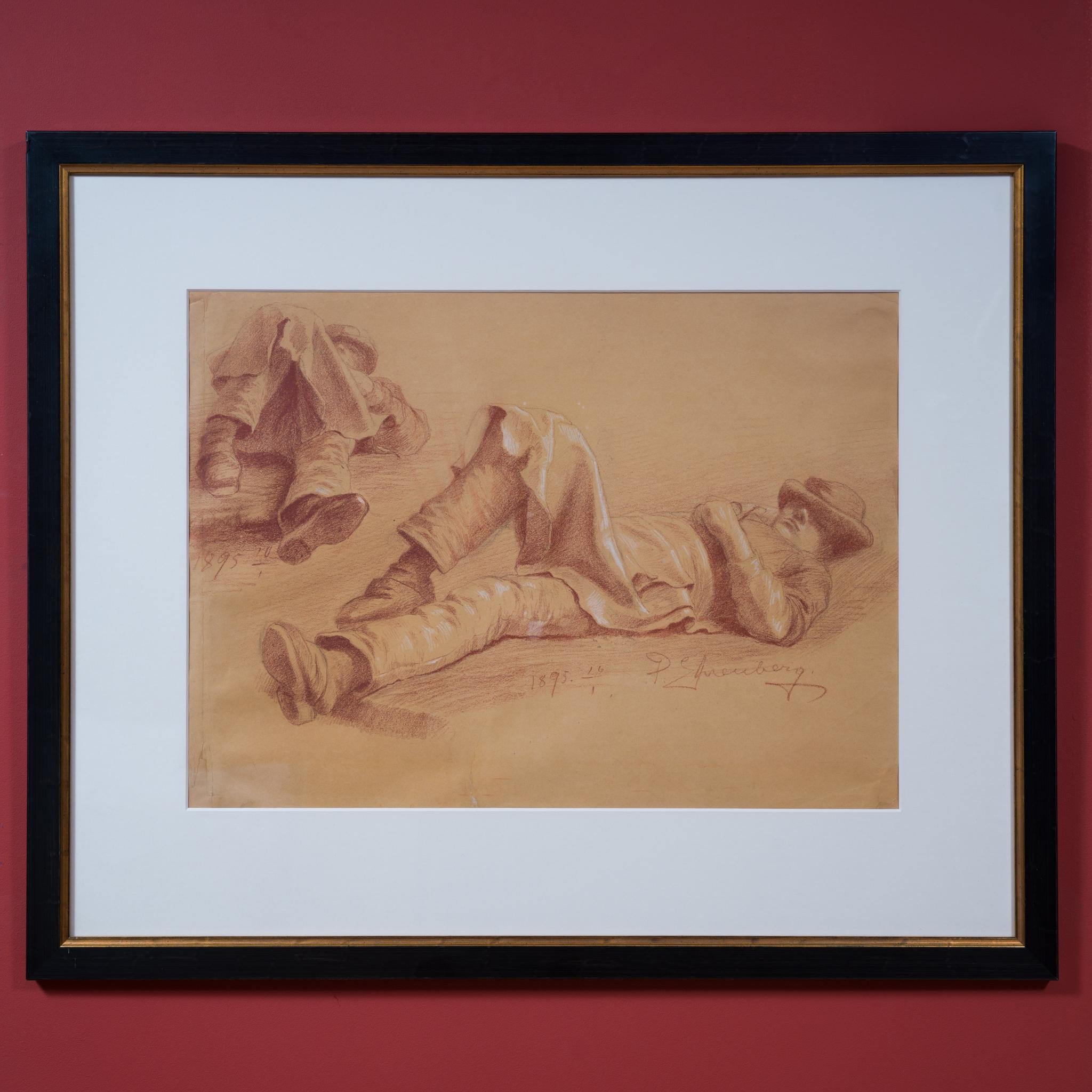 Jeunesse endormie, 1895 - Premières études académiques de Paul Ehrenberg, âgé de 19 ans en vente 2