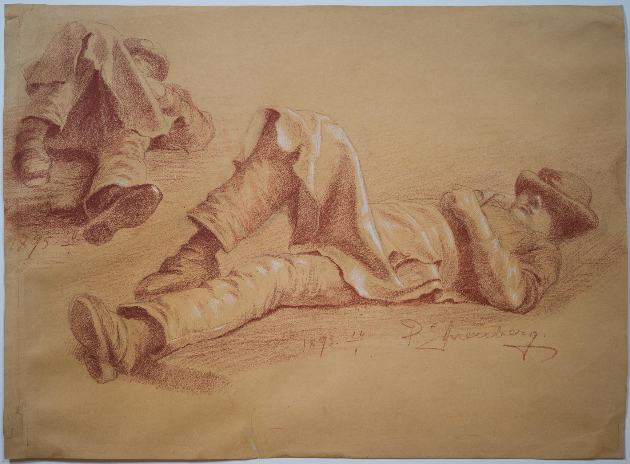 Jeunesse endormie, 1895 - Premières études académiques de Paul Ehrenberg, âgé de 19 ans en vente 4