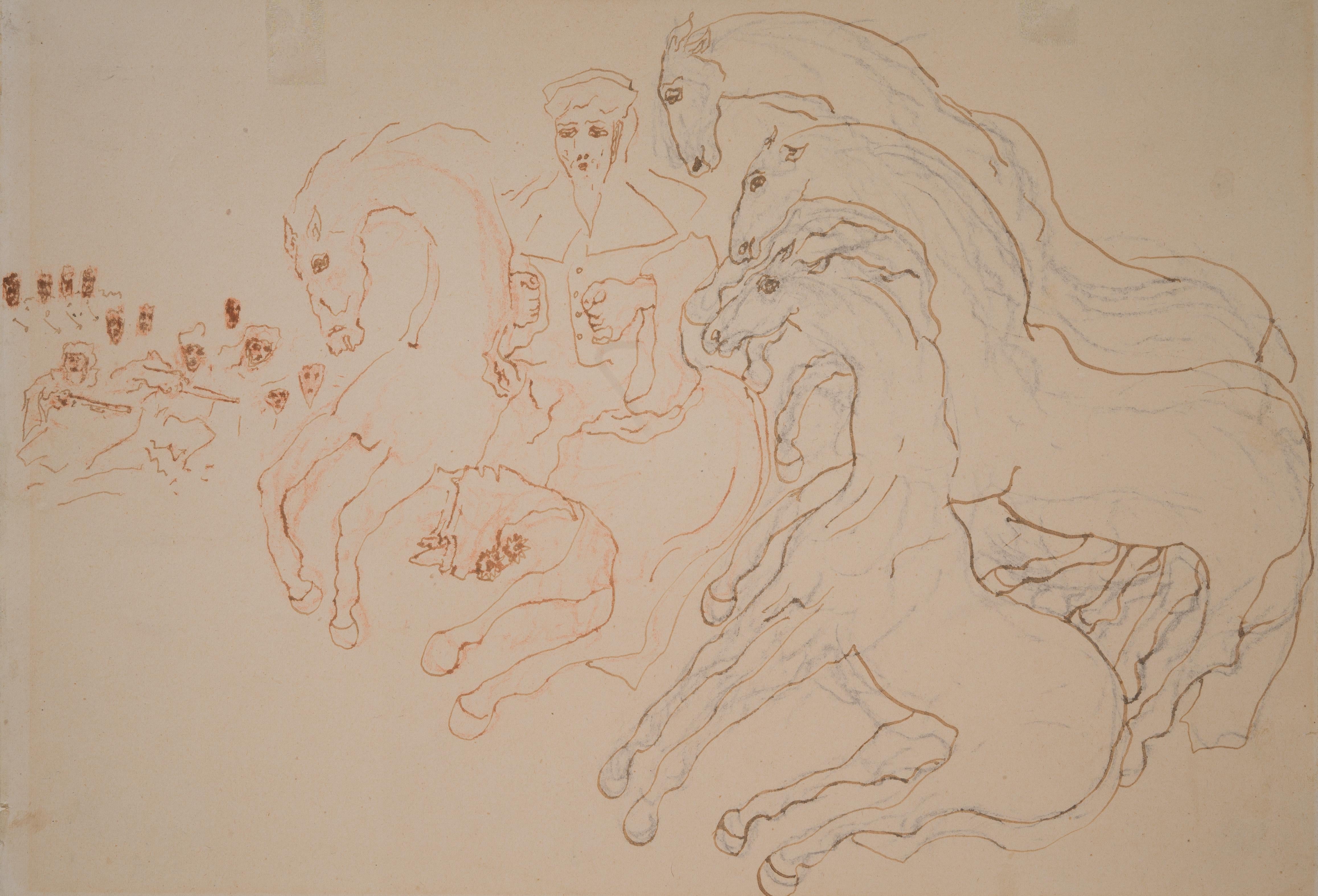 El rey Gustavo Adolfo en la batalla de Lützen - Painting Posimpresionista de Carl Fredrik Hill