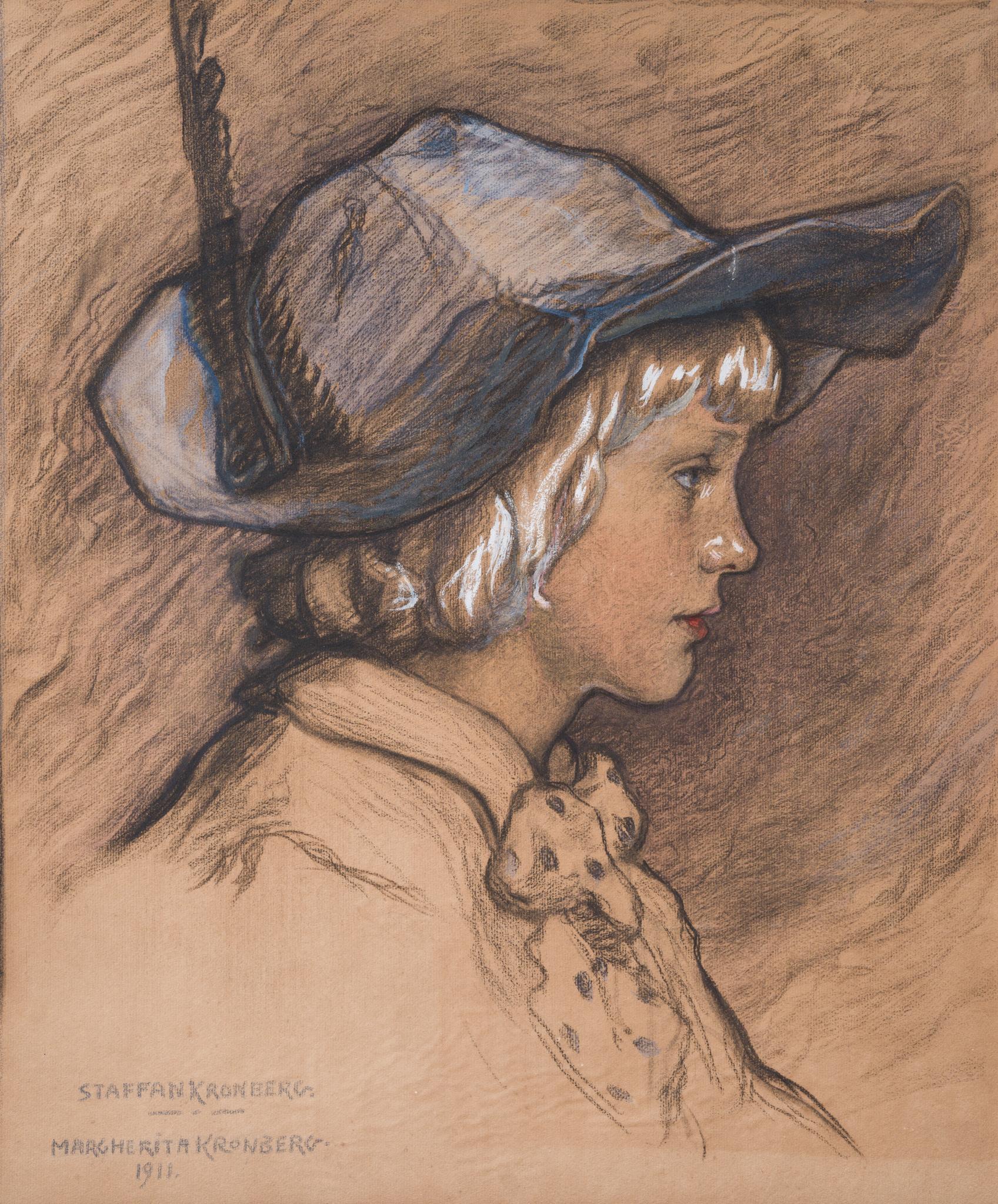 Der als Prinz gekleidete Künstlerbruder Staffan Kronberg, 1911 – Mixed Media Art von Margherita Kronberg