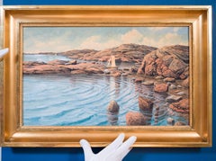 West Coast Archipelago Watercolor on Paper, Signed, Circa 1910-1920