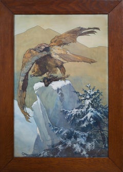 Bird of Prey in a Snow-Covered Mountain Landscape, 1902