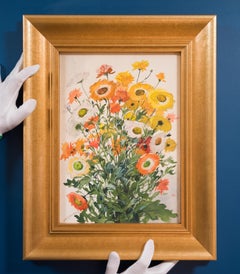 Olle Hjortzberg Bouquet of Meadow Flowers Watercolor c.1950 Swedish Art