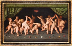 Dancing Putti, Circle of Otto van Veen, Oil on Panel, Old Master