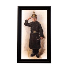 The Young Policeman by Carl Hedelin, Oil on Canvas, Signed, 19th Century
