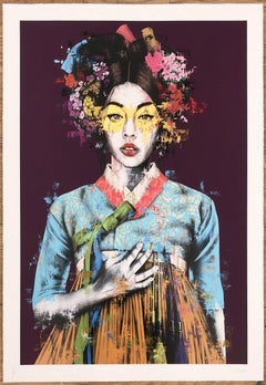 Fin Dac - Sonyeo - Purple ED. Hand Embellished GoldLeaf - Graffiti Street Art