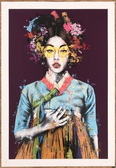 Fin Dac - Sonyeo - Purple ED. Hand Embellished GoldLeaf - Graffiti Street Art 