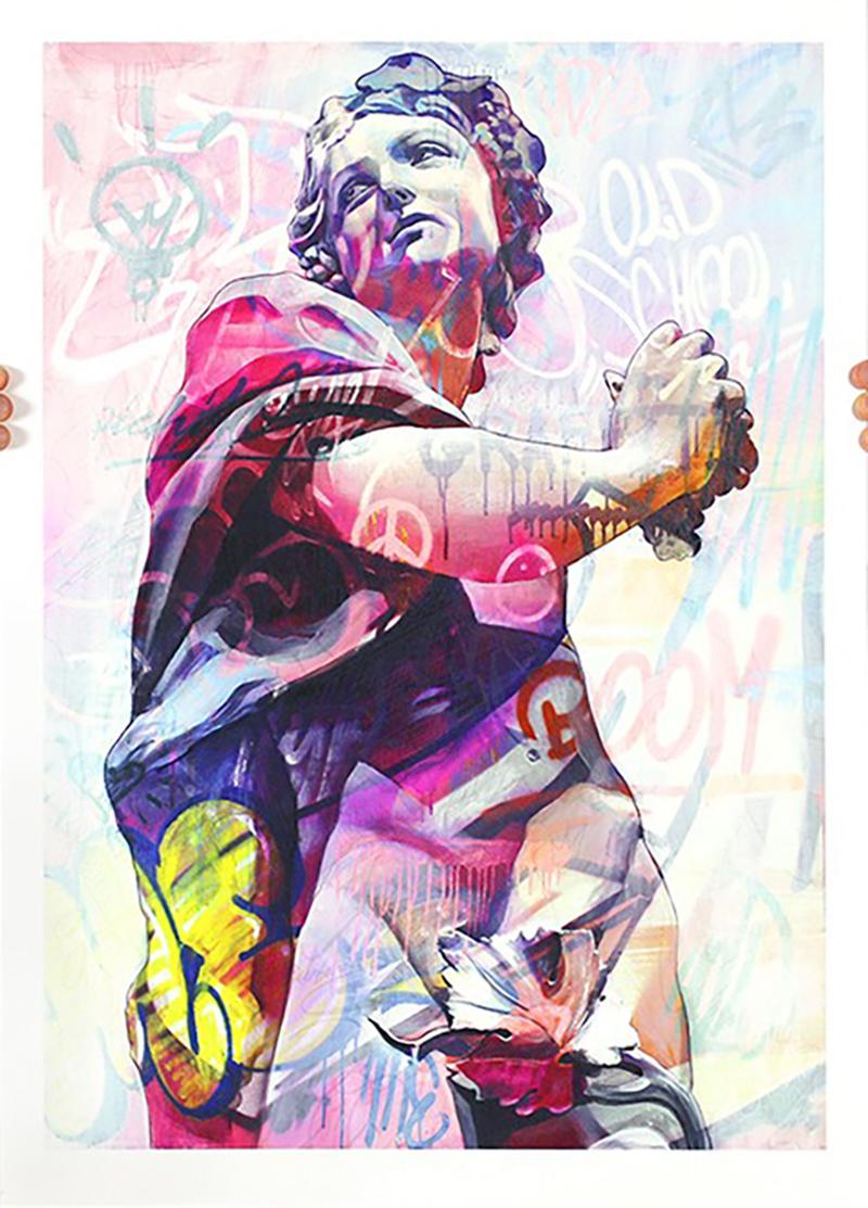 PichiAvo - Pichi & Avo Portrait Print - PichiAvo - Young Dionysus Lefkos - Urban Graffiti Street Art