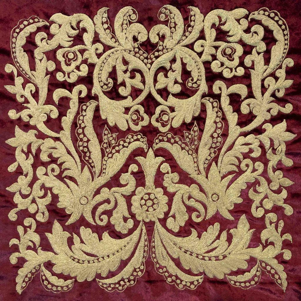Brocade - Embroidered Tapestry Wall Hanging  - Mixed Media Art by Shabbir Merchant