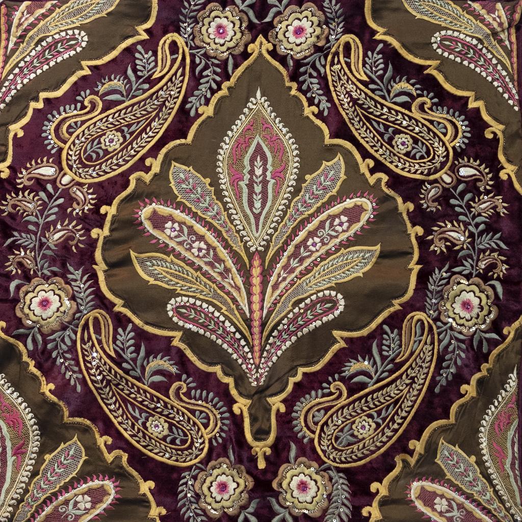 Jaal - Kairi (Paisley) - Velvet Edition - Embroidered Tapestry Wall Hanging  - Art by Shabbir Merchant