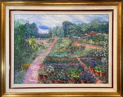 Pink Path Through Garden - Original Oil