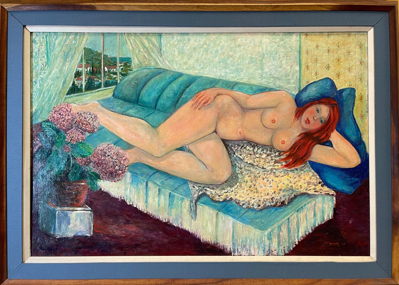 Manor Shadian Nude Painting - Reclining Nude - Original Oil