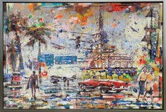 Victor Colesnicenco ** Two Sisters In Miami **Original Mixed Media On Canvas