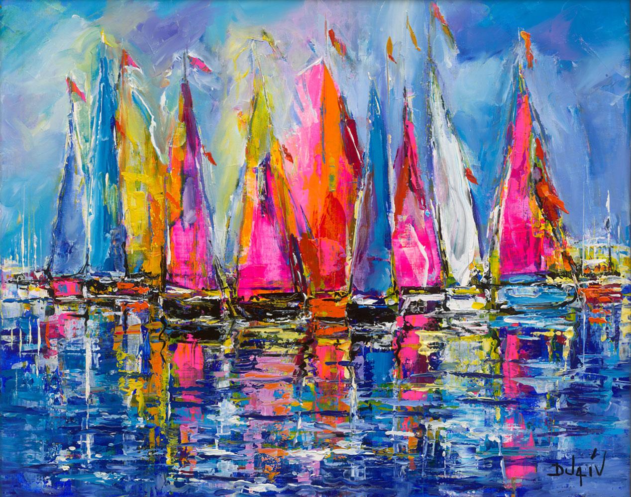 Duaiv * Sails of Colors * Original Oil On Linen 1
