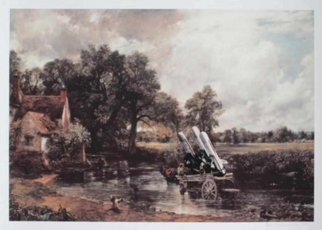 Peter Kennard  Landscape Print - Haywain with Cruise Missiles