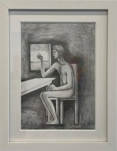 Nudo seduto e paesaggio