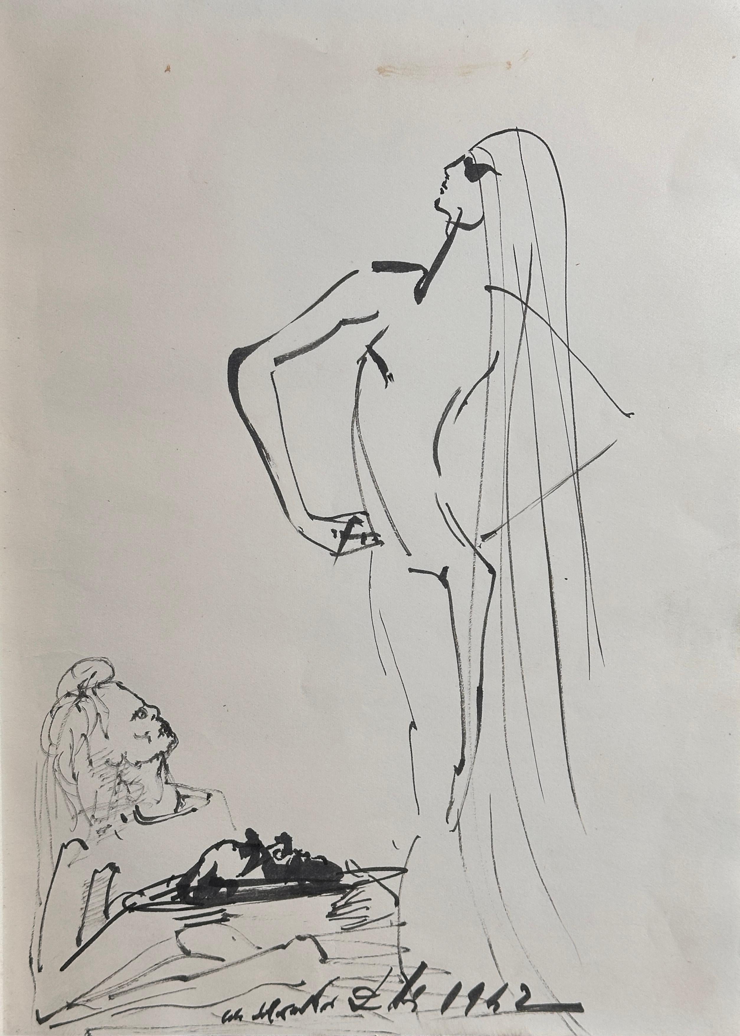 Disegno originale Salom, Erode e la testa di Giovanni Battista Vita segreta di Salvador Dali