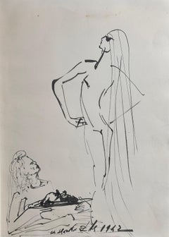 Dibujo original Salom, Herodes y la cabeza de Juan Bautista Vida secreta de Salvador Dalí