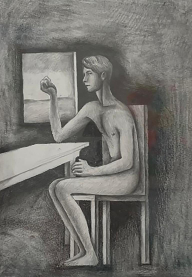 Seated Nude and Landscape - Contemporary Art by Justin Liam O'Brien