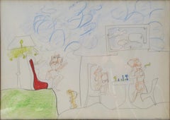 Sans Titre 3 Pastello originale/disegno su carta