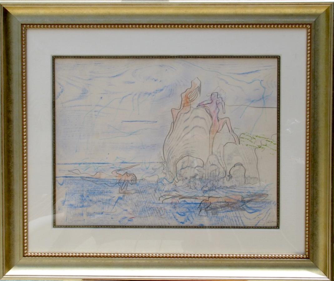 Sans Titre 2 Pastello originale/disegno su carta - Art di Roberto Matta