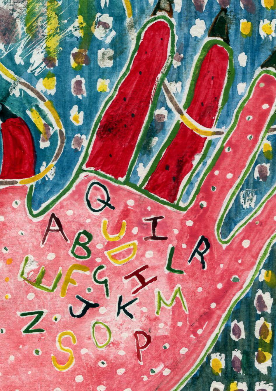 Hand Letters - Beige Figurative Art by Abigail Hampsey