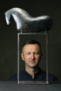 Bogulaw Popowicz, Unique Brown Horse, Welded Ceramic Technique, 53x32x11cm, 2019