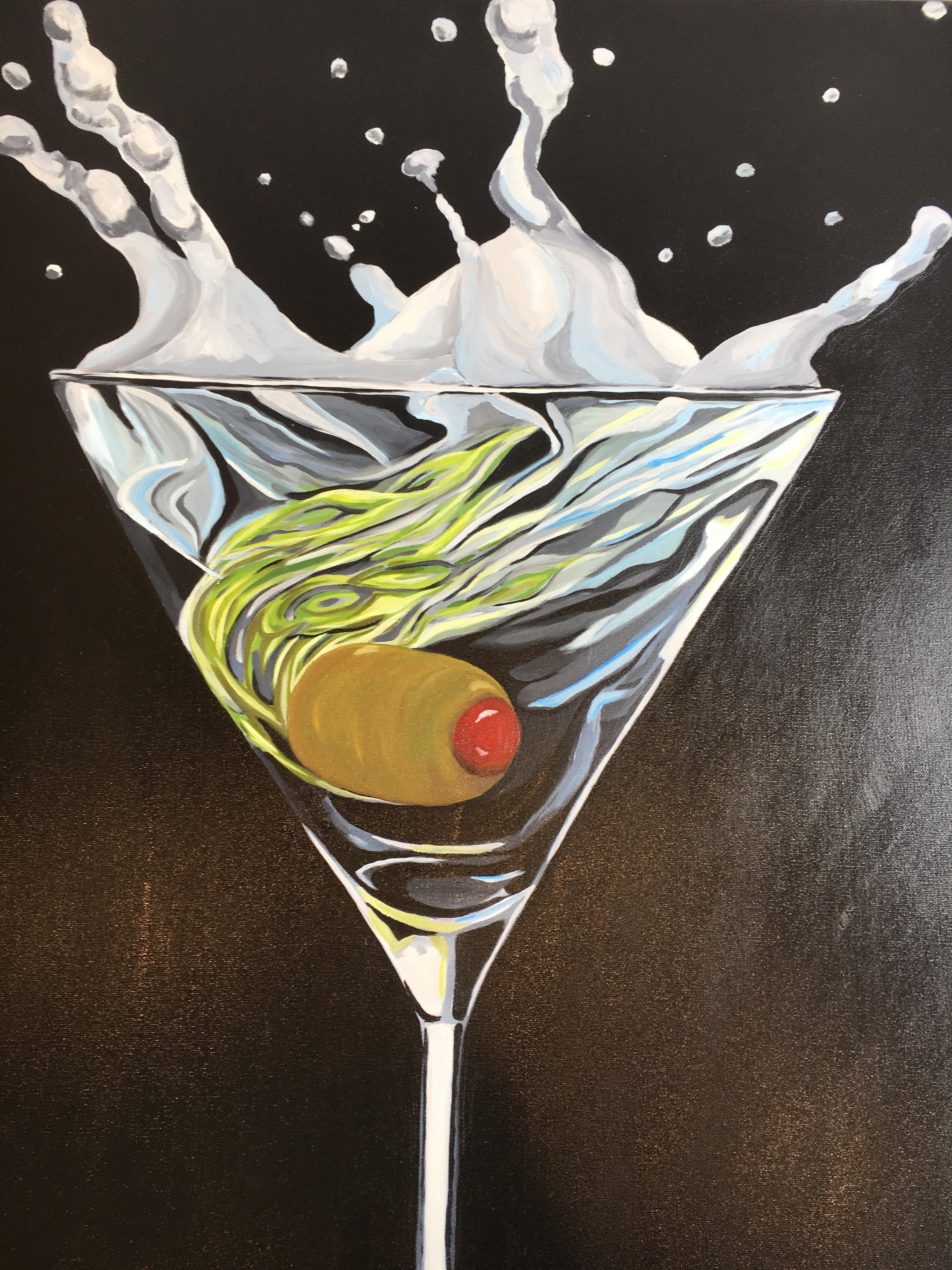 martini glass painting