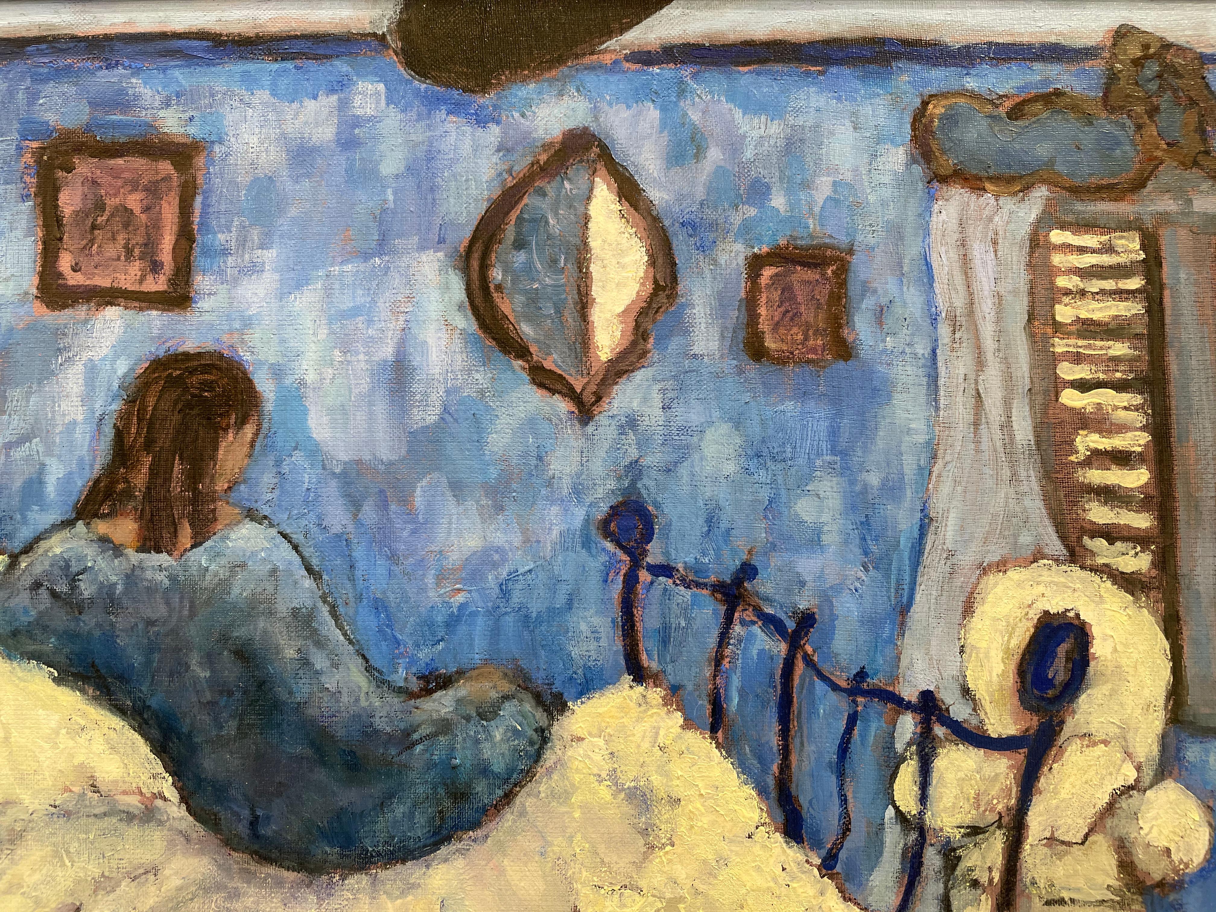 Title - The Blue Room - Post-Impressionist Painting by Anthony Murphy