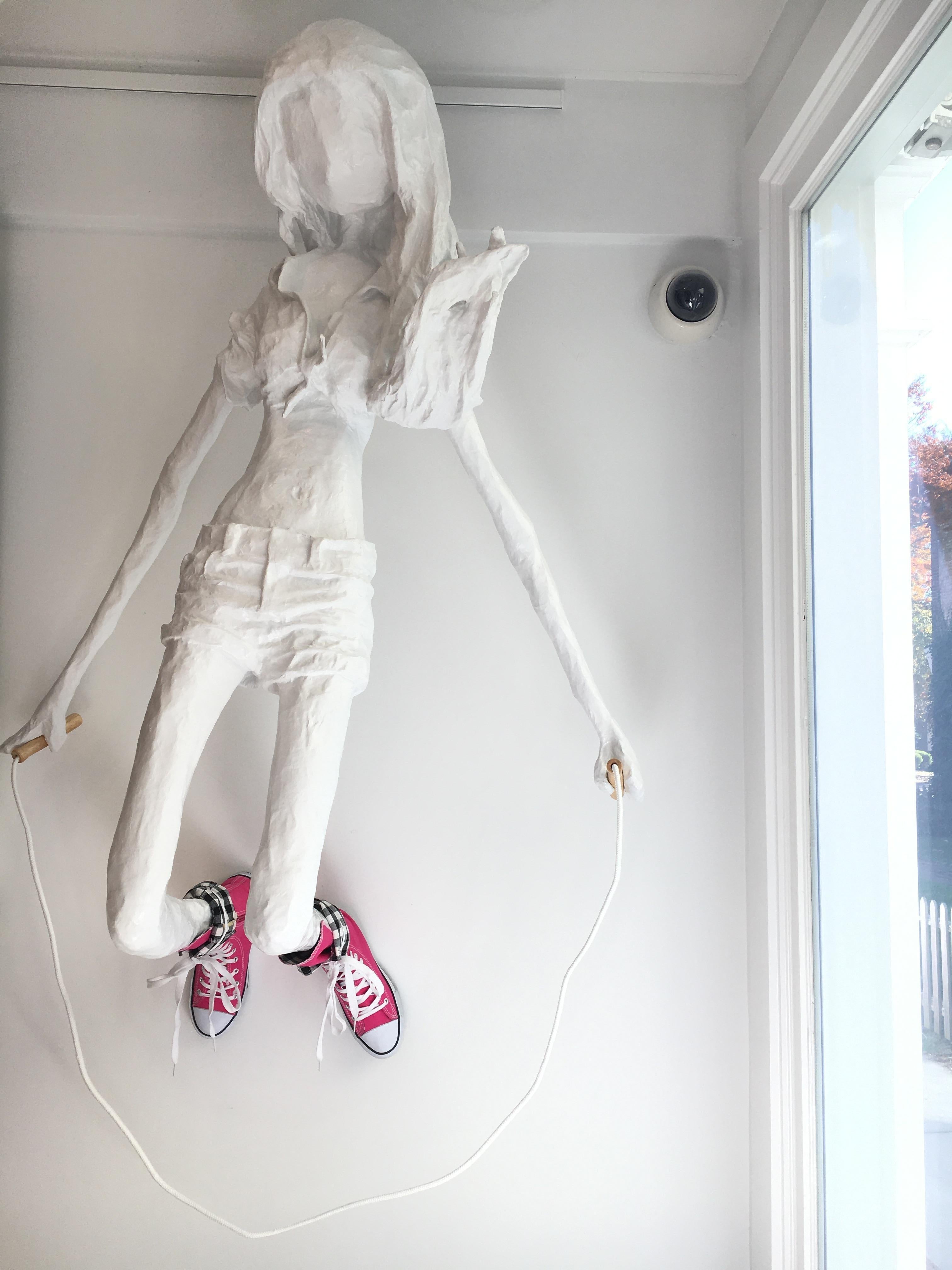 Wall Mounted Sculpture of a Girl with a Skipping Rope. Title - The Skipping Girl For Sale 1