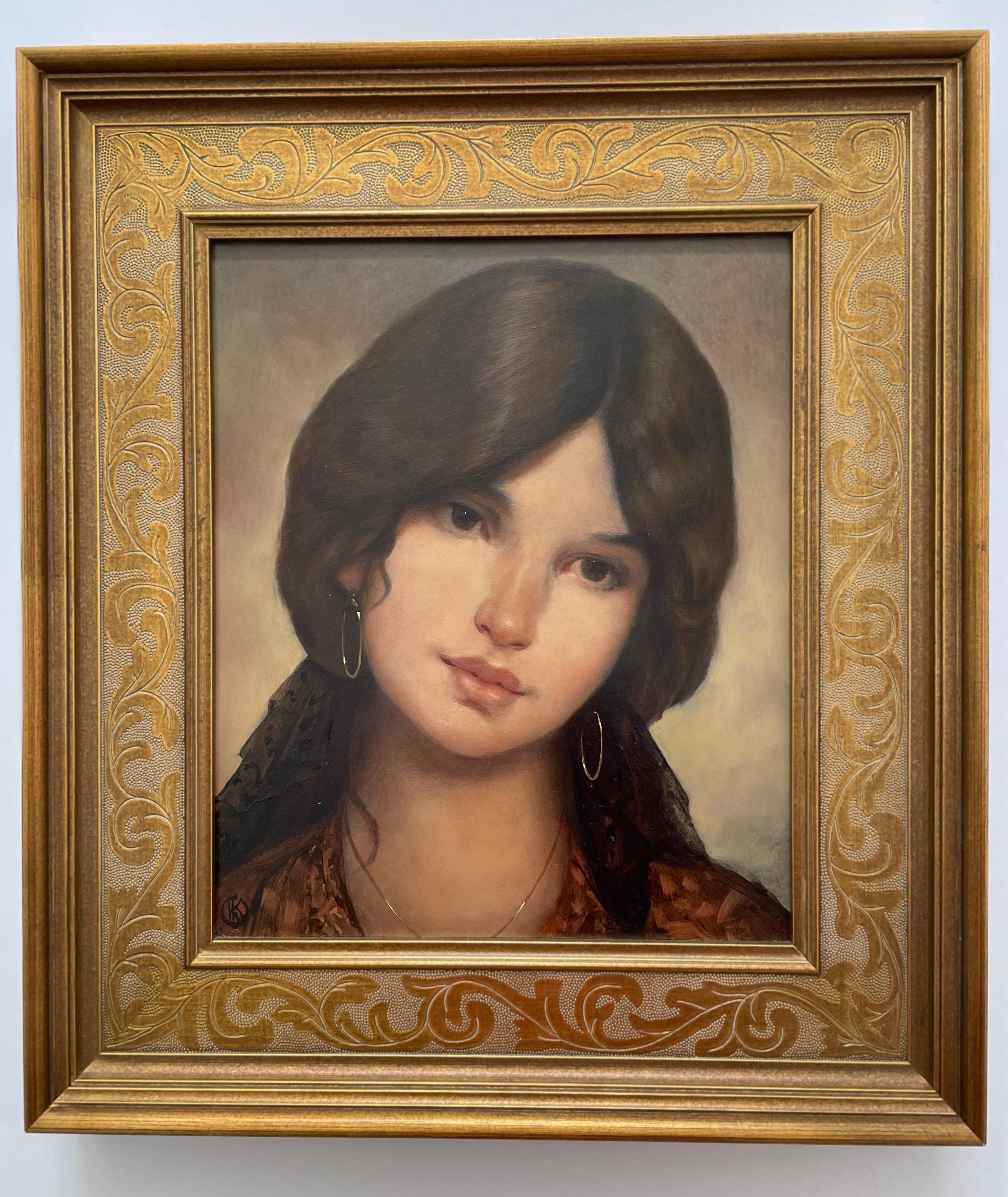 With the beauty of her entire heritage.  Title - La Espanolita - Painting by Ken Hamilton