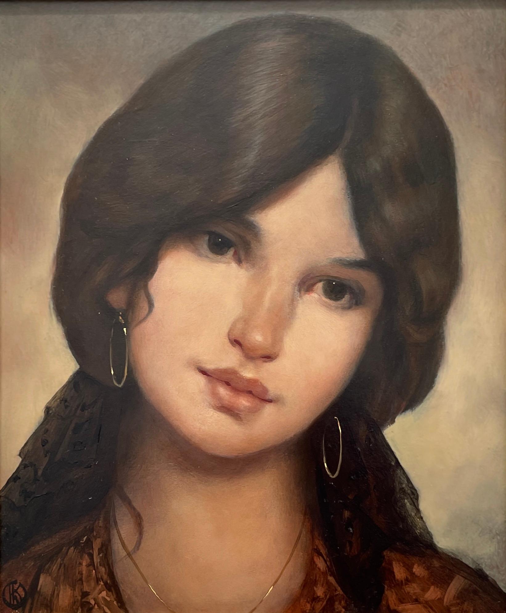 Ken Hamilton Portrait Painting - With the beauty of her entire heritage.  Title - La Espanolita