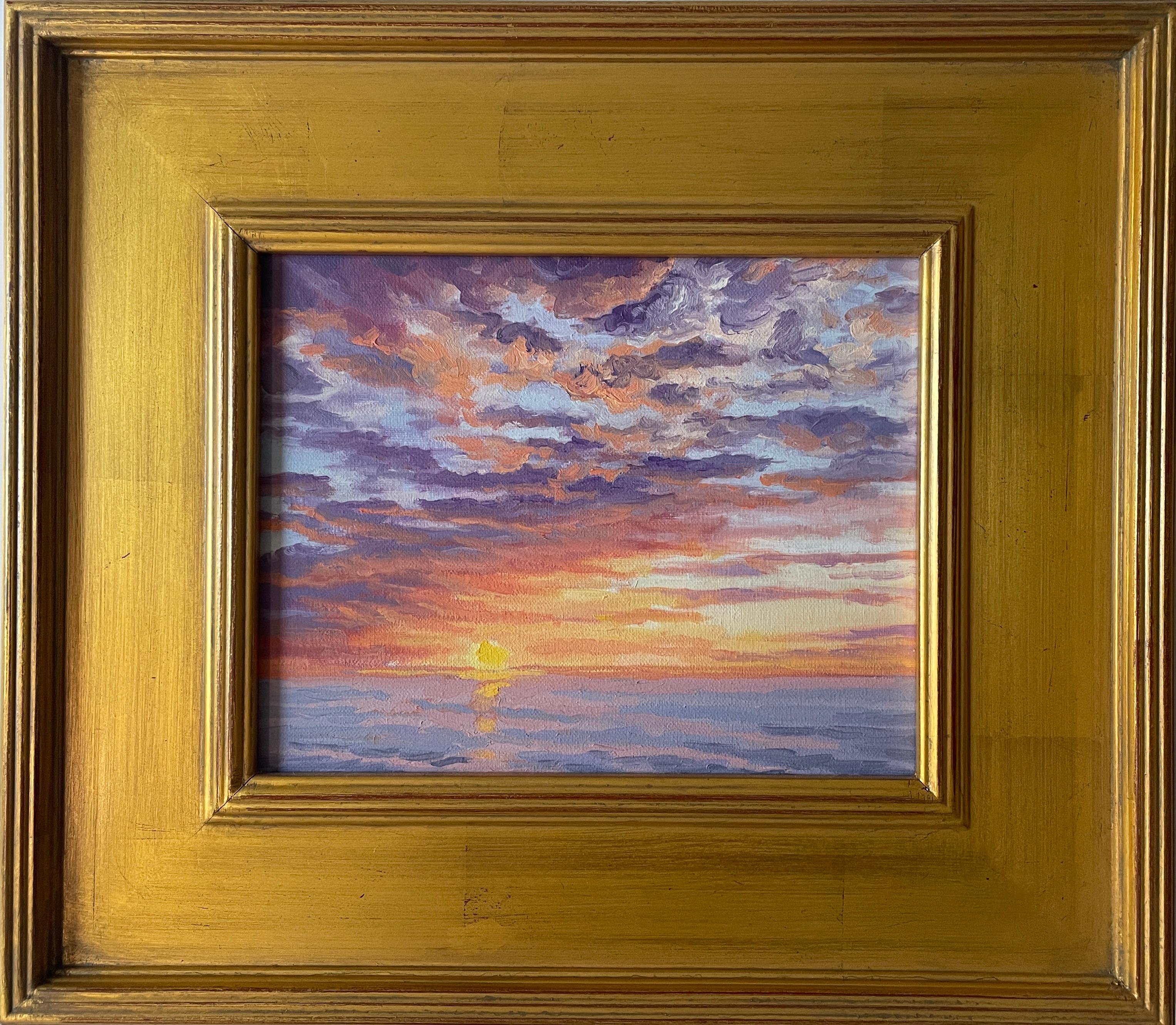Carl Scorza Landscape Painting - As the Sun Drops Below the Horizon. Title - Last Light of Day