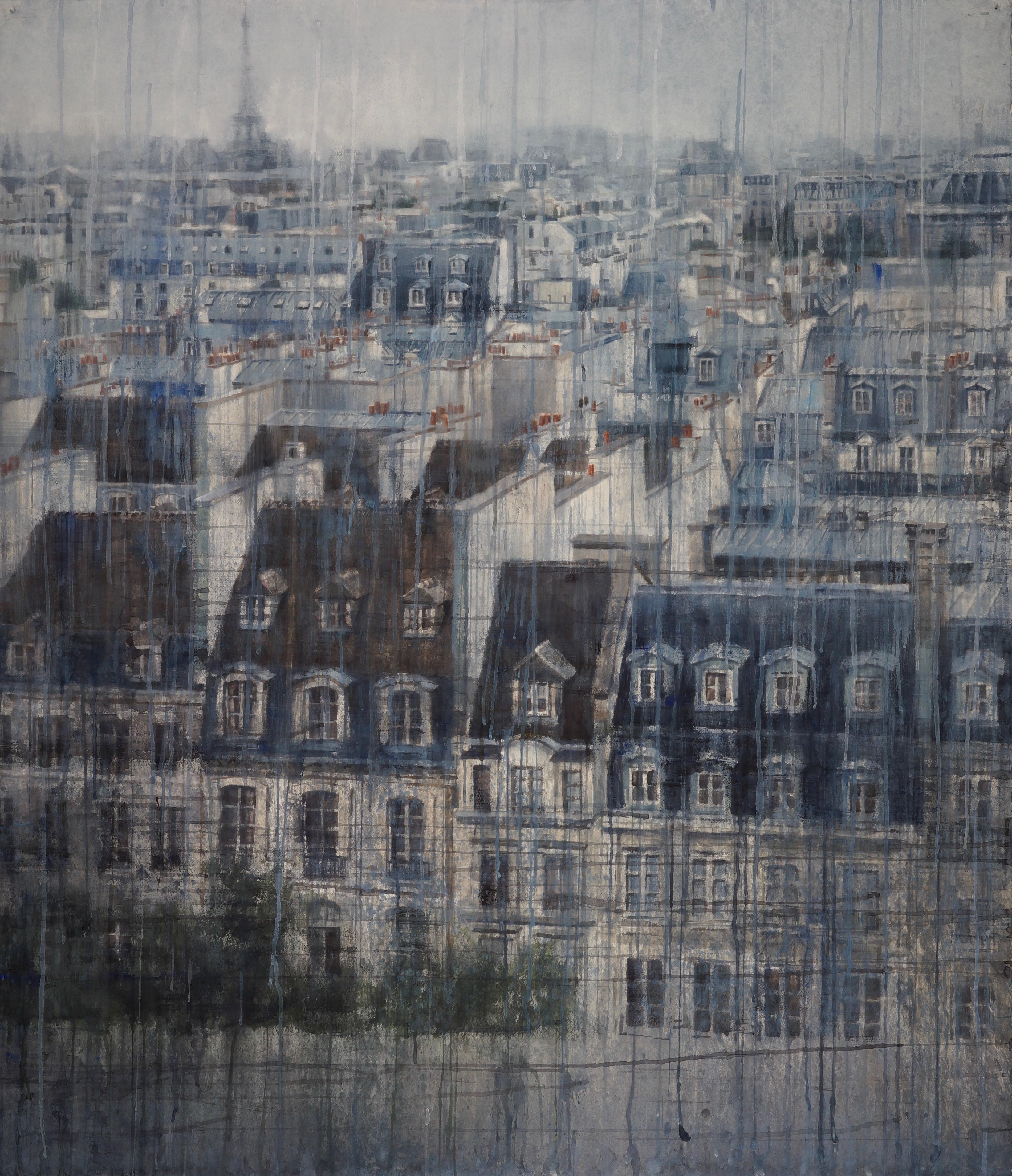 Chizuru Morii Kaplan Landscape Art - Parisian Rooftops V