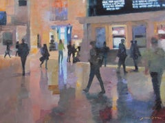 Jeff Jamison, "Grand Central Moment", Manhattan Oil Painting on Canvas 