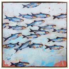Trip Park, "Emo Fishies",  Whimsical Aquatic Oil Painting on Canvas, 2020