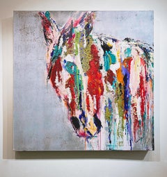 Gabrielle Benot "Merrick I" Contemporary Equine Painting on Canvas