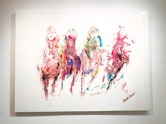 Gabrielle Benot, "Color Run", Contemporary Horse Race Painting on Canvas