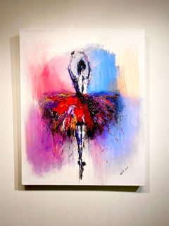 Gabrielle Benot "Violette" Contemporary Ballet Mixed Media on Canvas