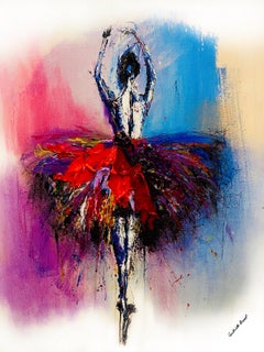 Gabrielle Benot "Violette" Contemporary Ballet Mixed Media on Canvas