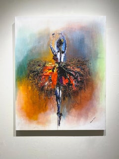 Gabrielle Benot, "Black Swan", Contemporary Ballet Mixed Media on Canvas